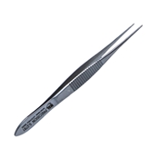 Bracken Fixation Forceps, Serrated Handle With Polished Finish, Straight Shafts, Delicate 1 X 2 (0.7mm) Teeth, And Overall Length Of 4 1/4" (110mm) 